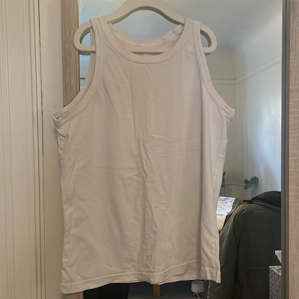 Everlane Organic Cotton Cutaway Tank in White